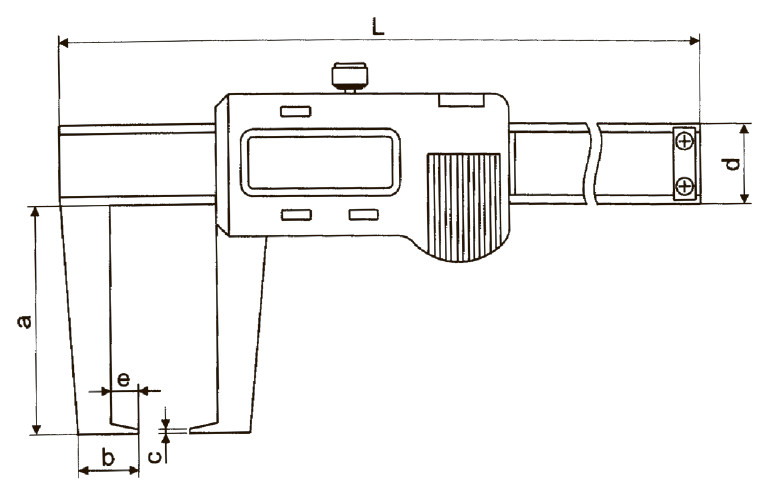 Габаритные размеры штангенциркуля ШЦЦН для наружных измерений