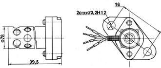 Рис.1. Схема датчика температуры криогенных жидкостей ТП 227-02