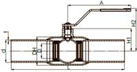 Чертеж крана шарового DN 15-50