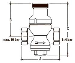 Чертеж редуктора давления GP 2028 F.I.V