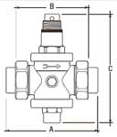 Чертеж редуктора давления GP 2028 F.I.V