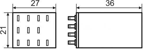 Рис.1. Габаритный чертеж реле MY3 (DC 24 V)