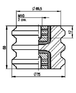 Размеры опорных ребристых изоляторов ИОР-1-2,5 У3