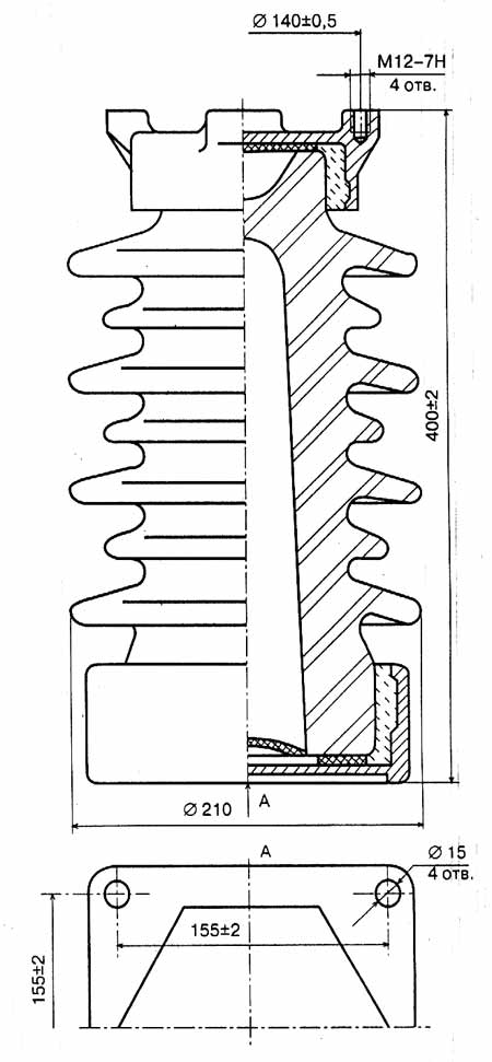 Размеры опорного изолятора И10-195 УХЛ1
