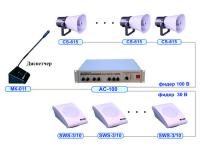 Однозонная система оповещения на базе трансляционного усилителя
